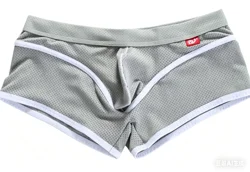 Men's Underwear Youth Ice Silk Low-rise U Convex Pouch Boxer Shorts Mesh Breathable Comfy Underpants Elastic Quick Drying Trunks