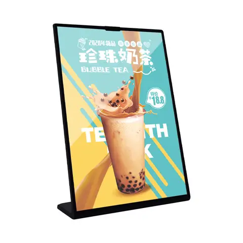Menu Board Plastic Display Board A4 Table Card Double-sided Desktop Water Card Menu Price List Price Stand Board Billboard