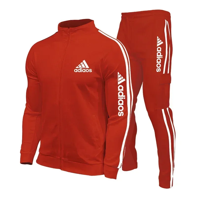 Stand Collar Zipper Tracksuit Pullover and Pants Sportswear Men's Tracksuit Running Fitness Jogging Clothes 2 Pieces