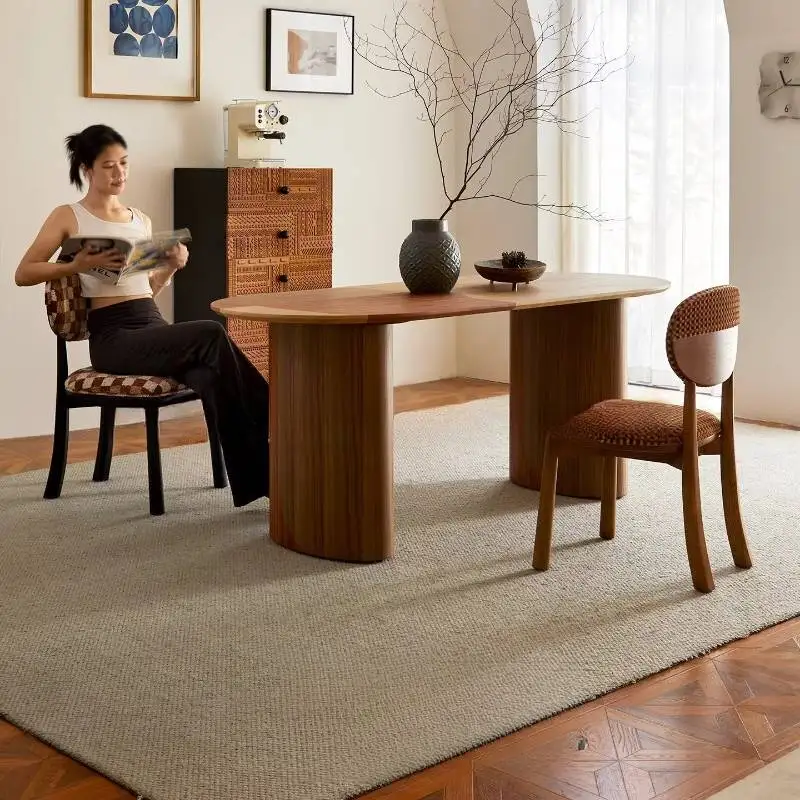 

Modern Kitchen Dining Table Rectangular Wooden Big Restaurant Dining Tables 4 Chairs White Nordic Mesa Para Comedor Furniture