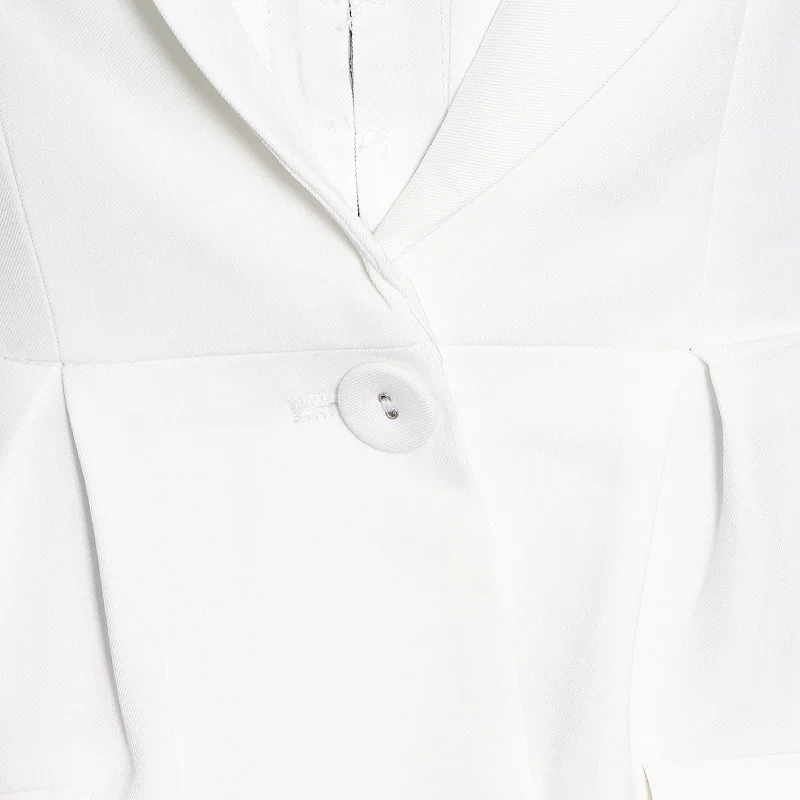 HKSH الخريف جديد المرأة العصرية السترة المرقعة التباين اللون كم طويل زر واحد سستة سليم صالح أنيقة شيك معاطف HK8960