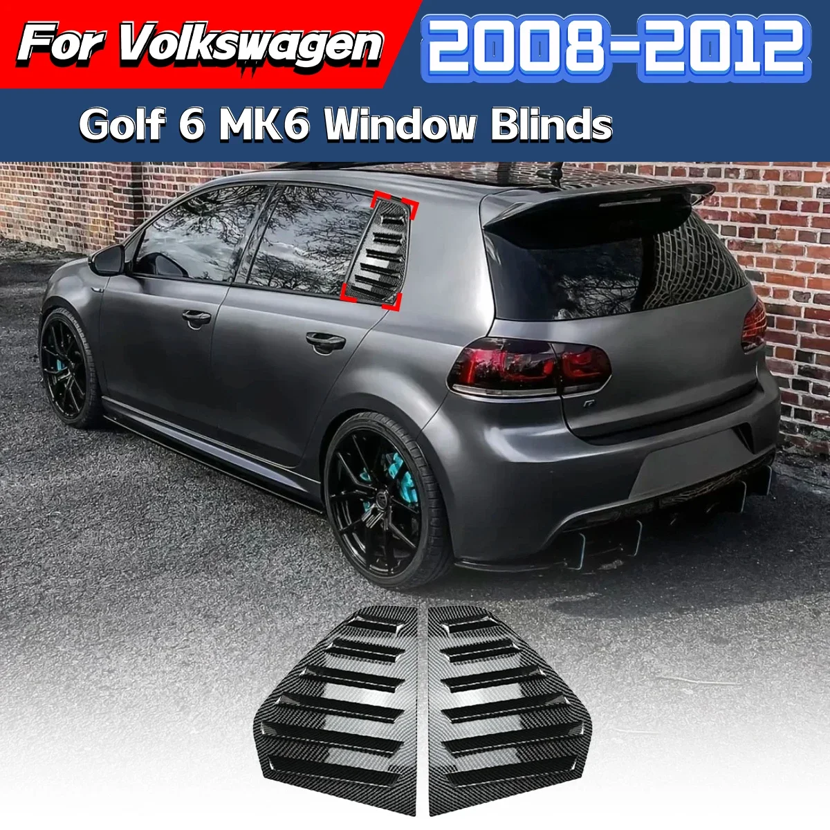 

Для Volkswagen Golf 6 MK6 2008 2009 2010 2011 2012, крышка заднего окна, защита жалюзи, вентиляционное отверстие, комплект модификации