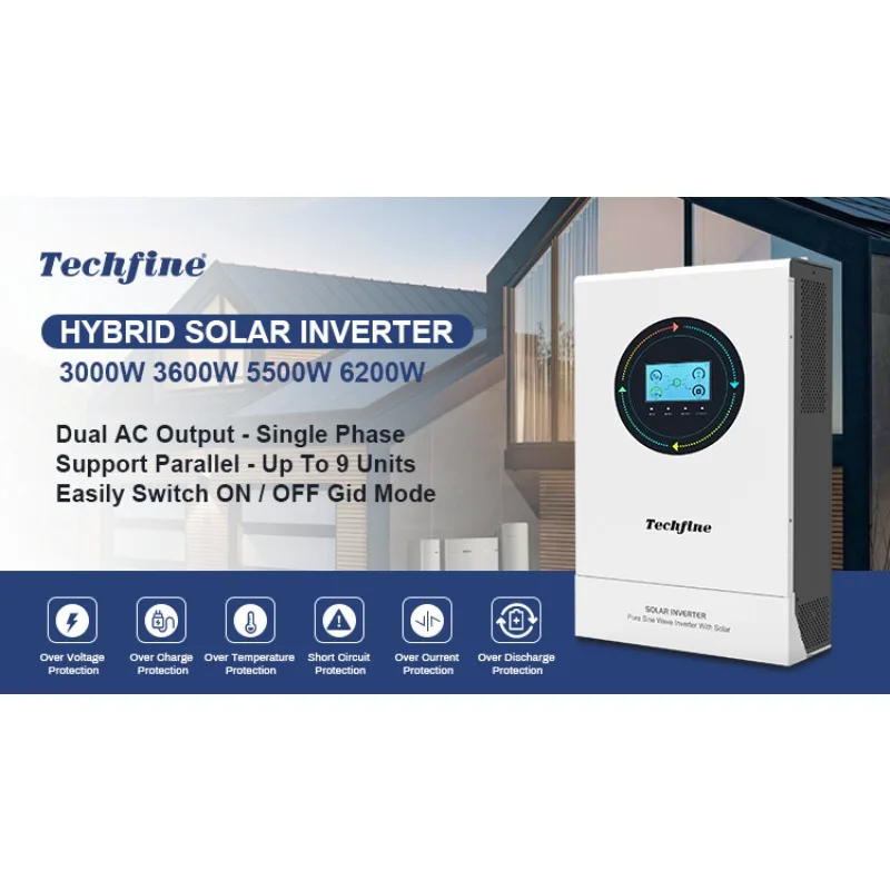 [Hot Sale] Hybrid Inverter GA Series Single Phase String Solar Inverter 3 3.6kw 5.5kw 6.2kw High Voltage Battery Inverte