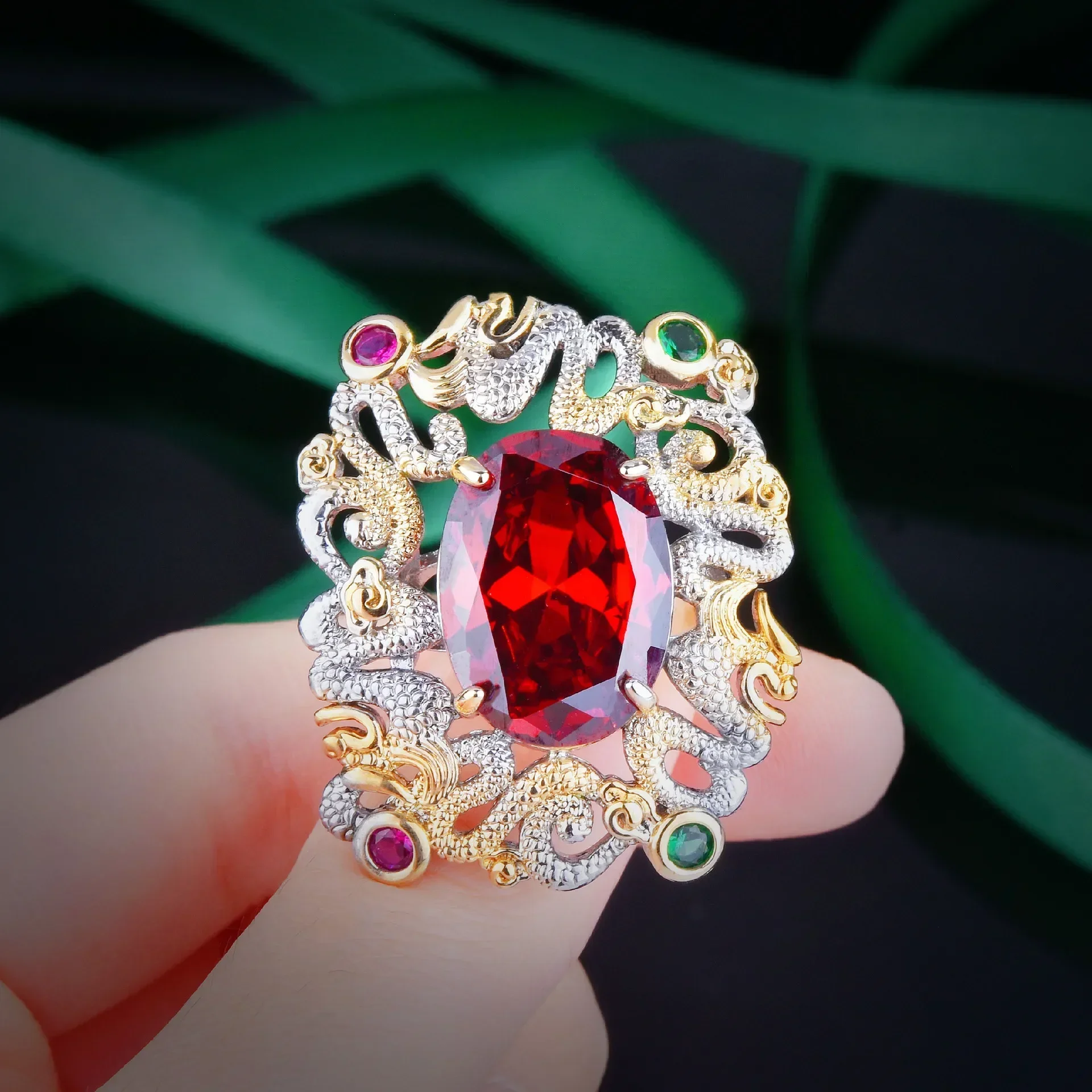 Anillo De plata De ley S925 con piedras preciosas De rubí rojo para mujer, Anillos finos De piedras preciosas De rubí, joyería De plata 925, Anillos De boda