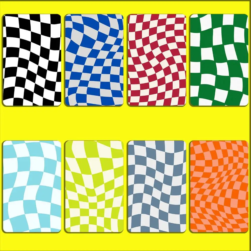 

Checkerboard Checkered Chess Board Card Stickers For Debit Bank Credit Cards Metro Bus Pass Sticker Decoration Cover 4PCS Skin