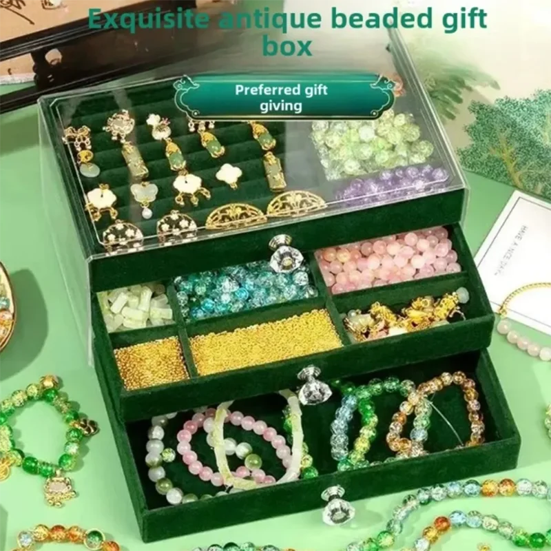 

Jewelry storage box ins style large capacity household extra large multi-layer suede seal with lock high-end exquisite luxury