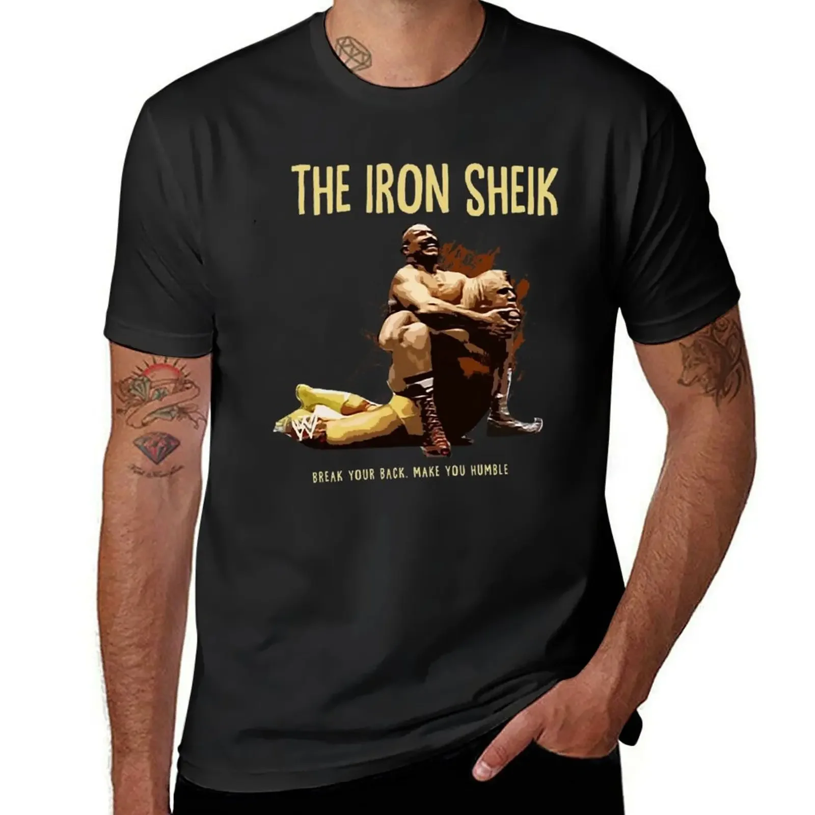 Iron Sheik Fight T-Shirt customs design your own street wear vintage graphic tee Short sleeve tee plain white t shirts men