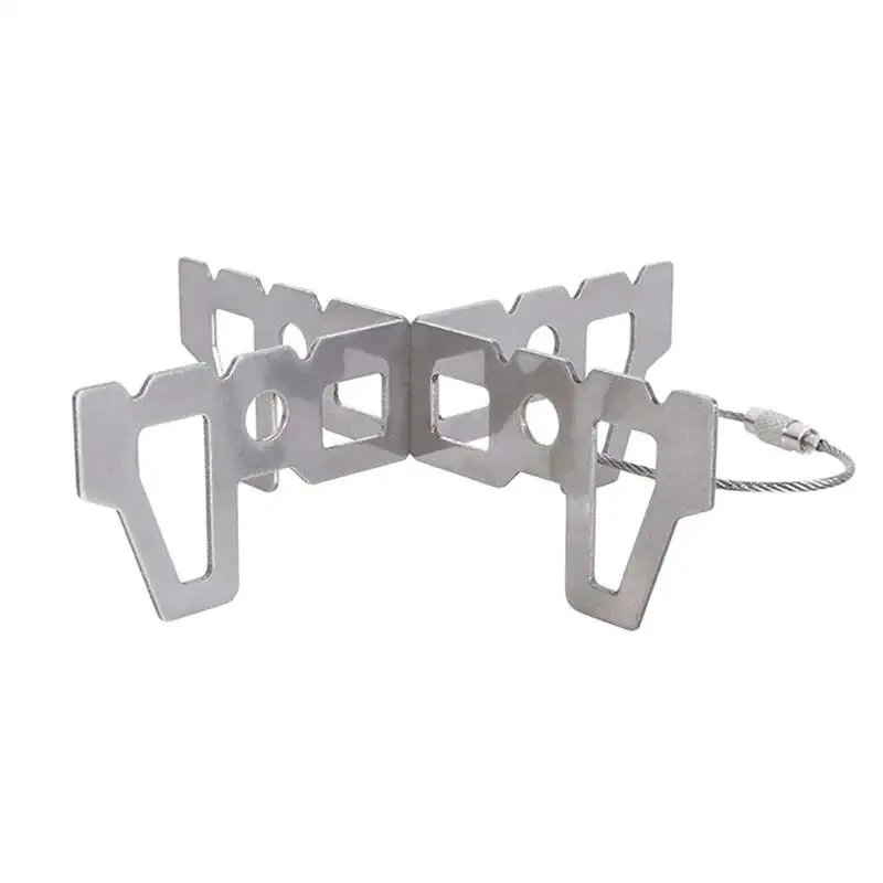 

Hiking Camping Outdoor Picnic Alcohol Stove Holder Durable Detachable Portable Stainless Steel Stand Cross Type