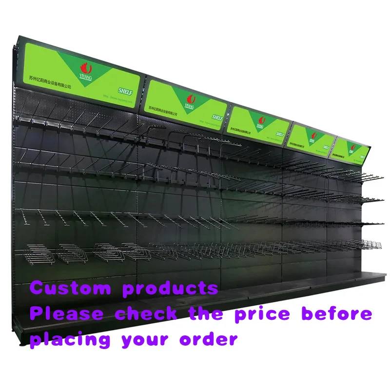 custom.Customizable Heavy Duty Double-Sided Aluminum & Glass Display Stand Durable Waterproof Retail/Supermarket Use Custom