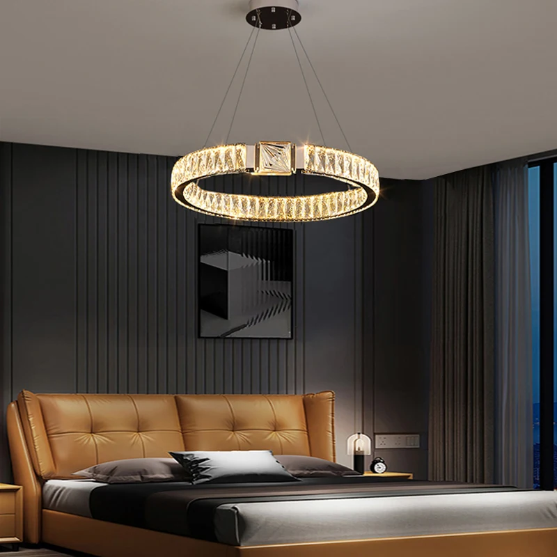 High Ceiling Deco Idea Crystal Chandelier Luxury Hanging Lights For Ceiling Led Lustre Home Diamond Lights Modern Living Room