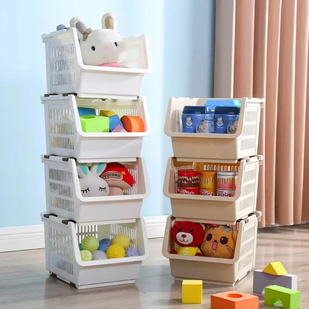 Stackable Bin Stackable Basket Stacking Organization Baskets Storage Basket Shelf Multi-Layer Storage Rack Home Desk Container