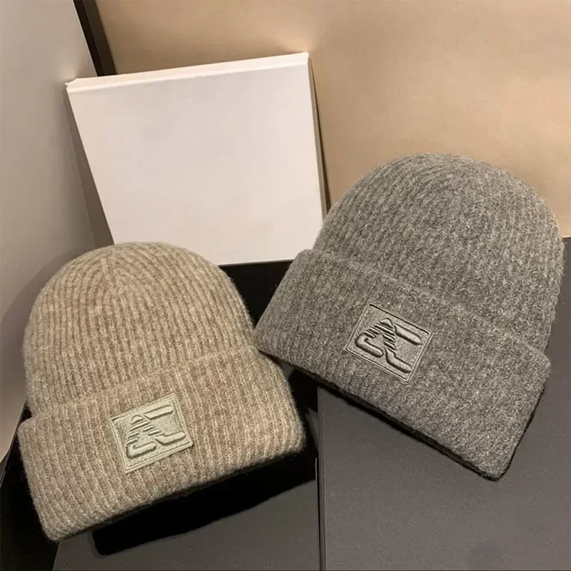 

Winter New Wool Blended Wool Hat Women's Autumn and Winter Versatile Knitted Hat Loose Big Headband Warm Beanies MX1353