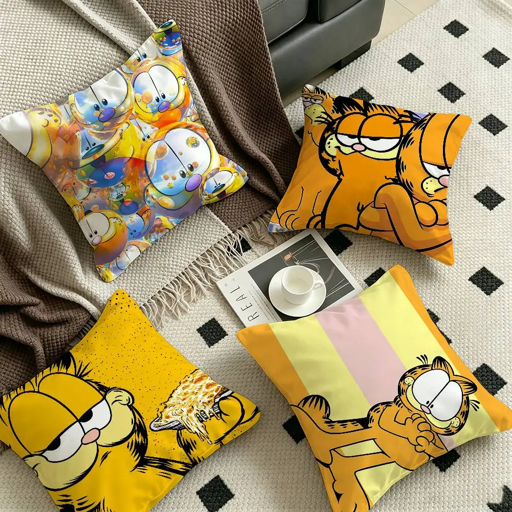 Cartoon G-Garfield Cat Cushion Cover Polyester Sofa Cushions Decorative Throw Pillows Home Decoration Pillowcover