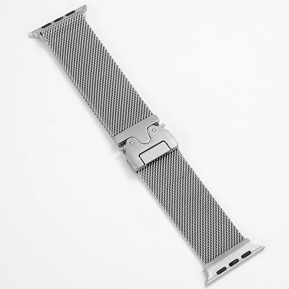 Milanese loop Band for Apple Watch Ultra 2 1 Series 10 9 8 7 316L stainless steel mesh strap for iWatch parachute buckle 45 49mm
