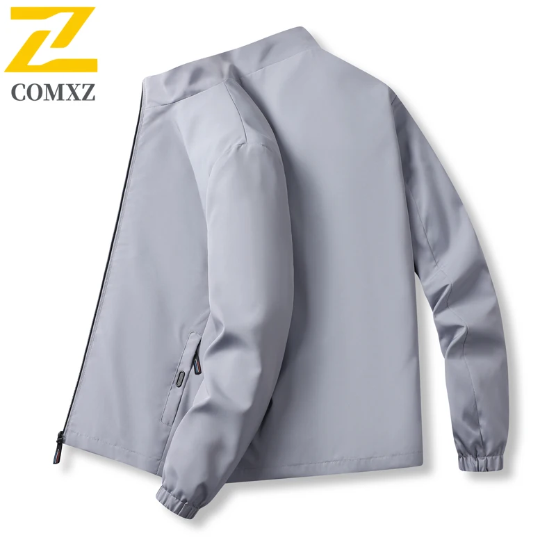 

Men's Casual Jacket Solid Color Fashionable Versatile Windproof Breathable Commuting Stand Collar Jacket Business Office Jacket