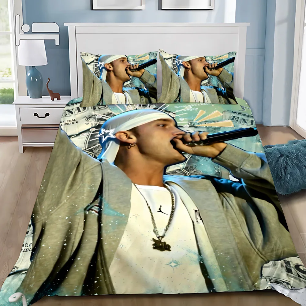 Duvet Cover Pillowcase Bedding Set Hot Fashion E-Eminems Adult Boy Girl Bedroom Decoration Children Gift Single Double