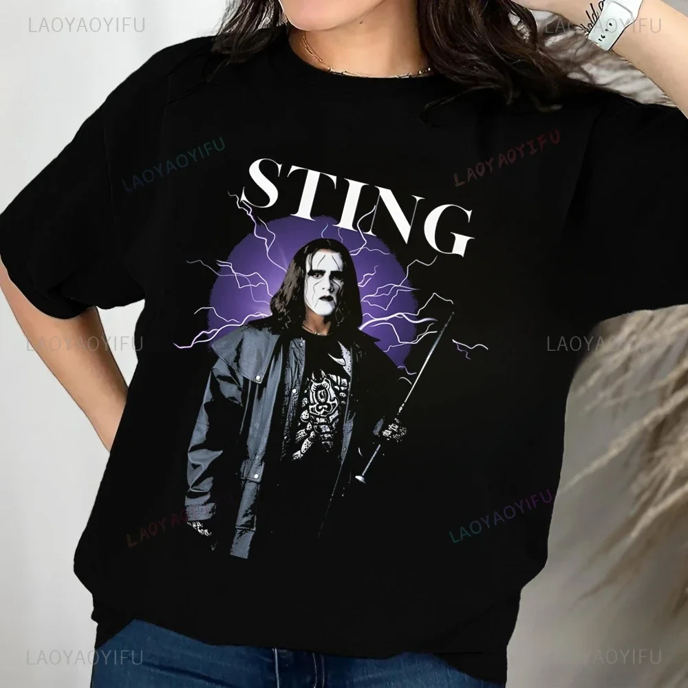 

Модная футболка в стиле ретро Wrestler Sting, футболка WCW NWO WWF Wrestling, нейтральная трендовая рубашка унисекс в стиле Харадзюку, хлопковая футболка
