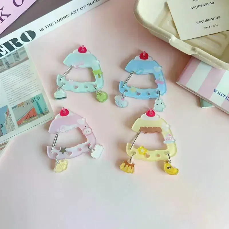 Niedlicher Dessert-Kuchen-Anhänger Karabiner Kawaii Acryl-Schlüsselanhänger Mehrzweck-Schlüsselring Haken Taschenanhänger Geschenke