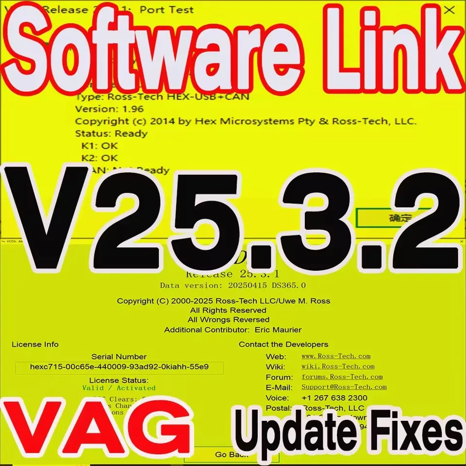 

Ссылка для загрузки программного обеспечения VAGC0M, обновление Win10, OBD2 сканер, USB-интерфейс, версия 25.3.2, программа VAG COM для диагностического инструмента автомобиля.