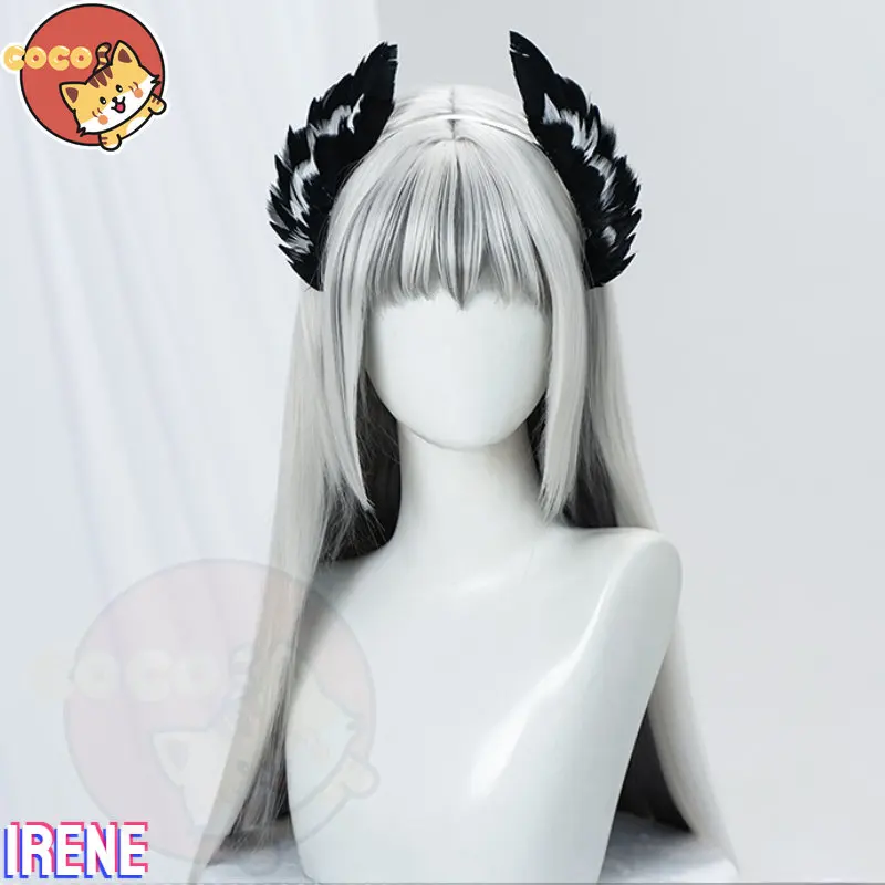 CoCos Game  Arknights Irene Cosplay Wig Game Cos Arknights Cosplay Iberia Irene Cosplay Silver Long Hair