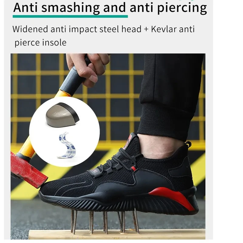 Imagem -04 - Sapatos de Proteção de Biqueira de Aço Masculino Antiquebra à Prova de Perfurações ao ar Livre 2023