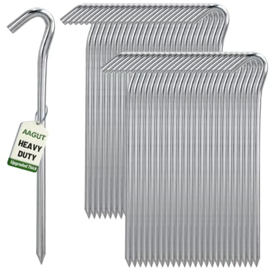 

Колышки для палаток усиленные, 9 дюймов, 50 штук, 6 мм, ультратолстые, из оцинкованной стали, устойчивые к ржавчине, для кемпинга и надувных конструкций на открытом воздухе