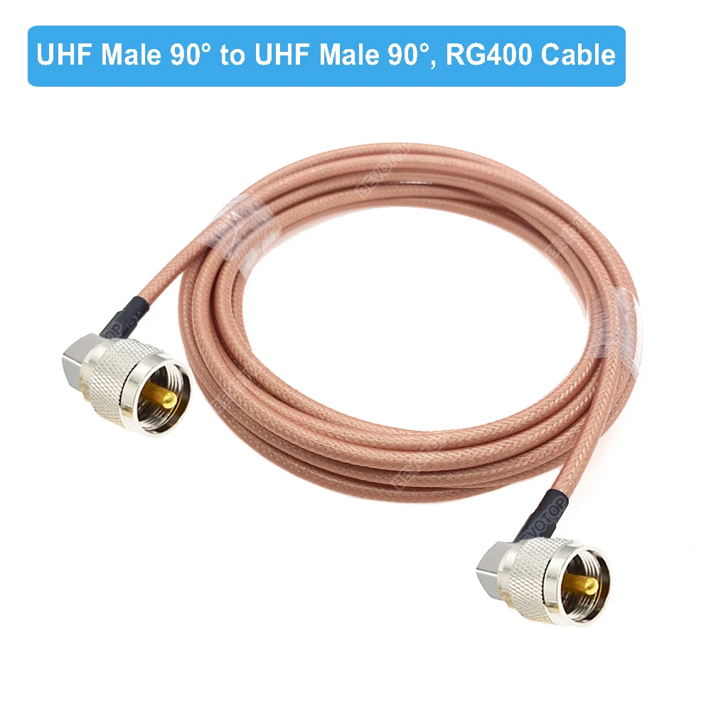 RG400 Cable UHF Male 90 Degree to UHF Male Right Angle Plug High Quality Low Loss 50-3 50 Ohm RF Coaxial Cable Jumper Adapter