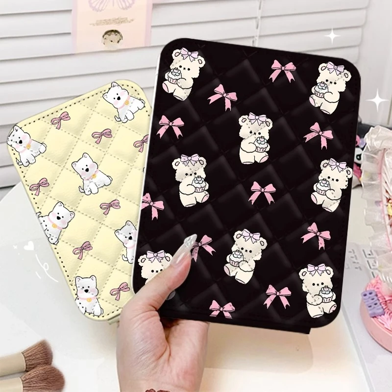 

Decal Blocks Mirror Makeup Women Portable Travel Black Dorm Mirror Kawaii Creative Espejo Maquillaje Luz House Accessories