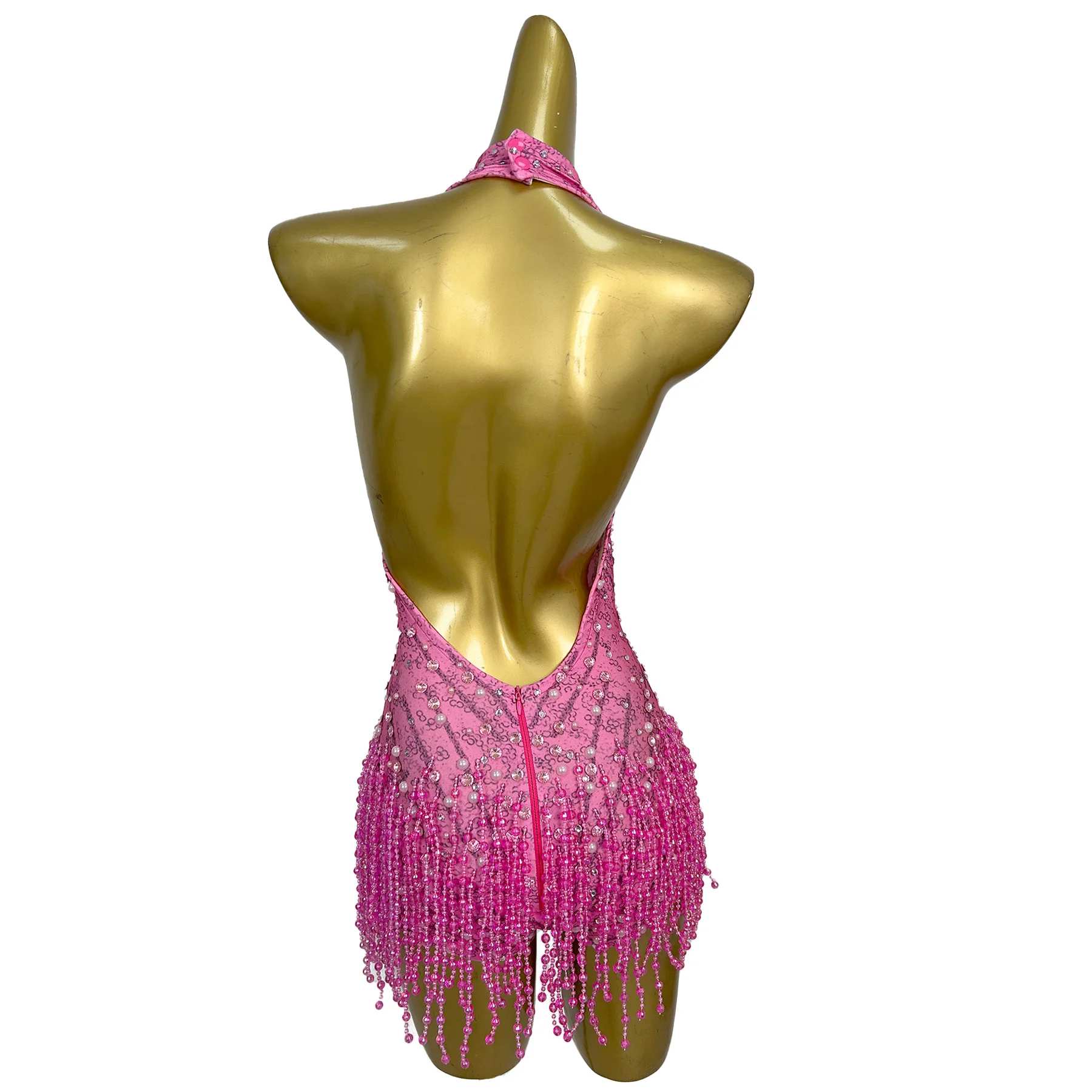 Bingzhui Abito da sera senza schienale da donna di lusso Abito sexy con scollo a V in nappa di cristallo Abito da ballo per cocktail di compleanno in costume da bar