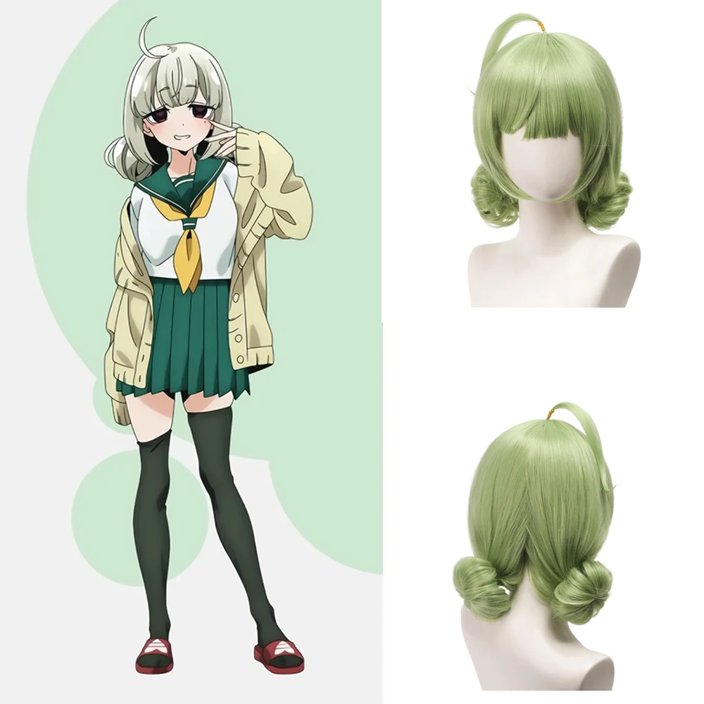 

Anime Araga Kiwi Cosplay Synthetic Hair 12-Inch Light Green Double Hair Side Suitable For Women'S Daily Party Heat-Resistant Wig