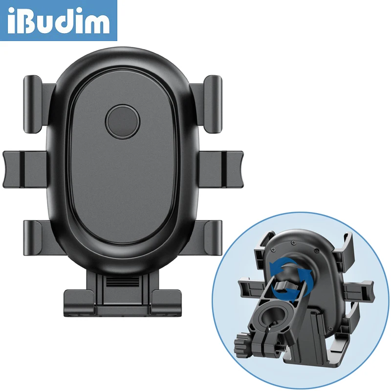 iBudim Bicycle Phone Holder Motorcycle Phone Holder Stand Bike Scooter Handlebar Cellphone Mount GPS Bracket Cycling Accessories