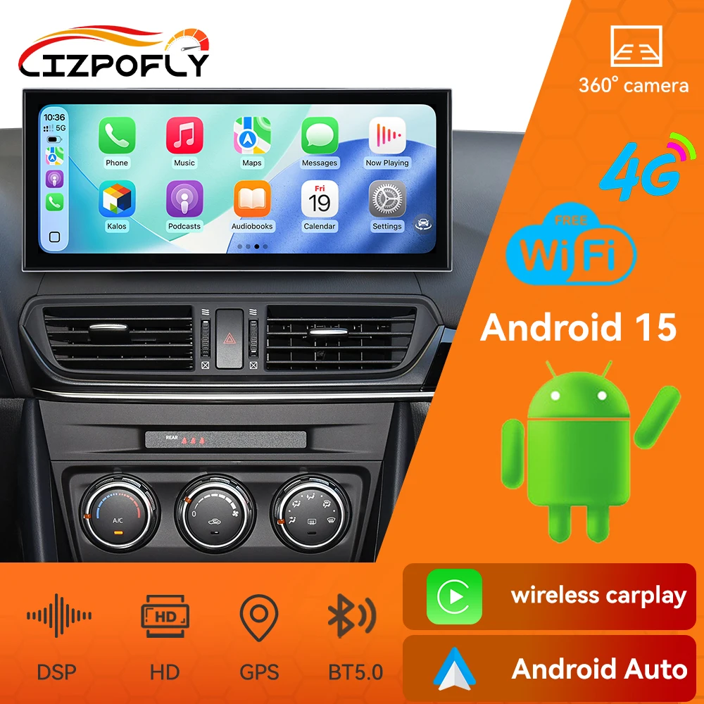

15,8-дюймовый Android автомобильный радиоприемник для Mazda CX-4 2016-2021 Carplay навигация авторадио DSP GPS автомобильный мультимедийный видеоплеер головное устройство
