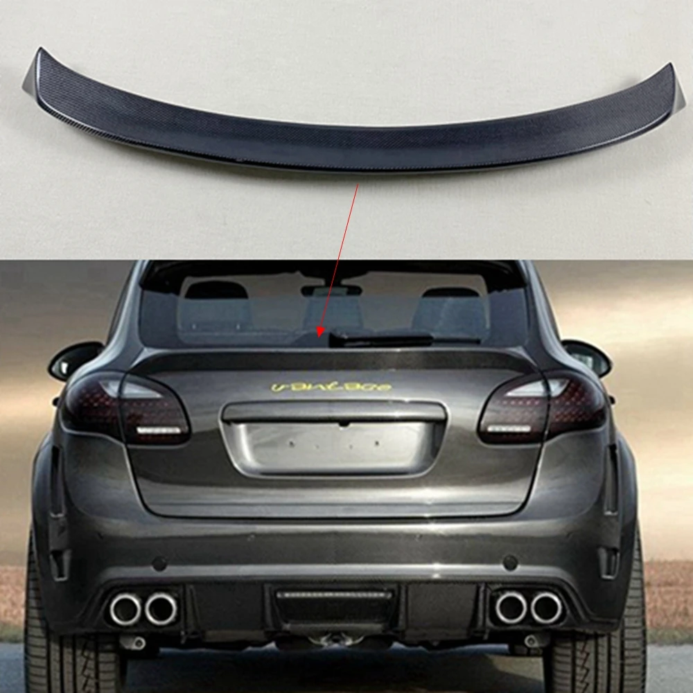 

For Porsche Cayenne 958 2011 2012 2013 2014 High Quality Carbon Fiber Material Rear Trunk Roof Spoiler Wing Fits
