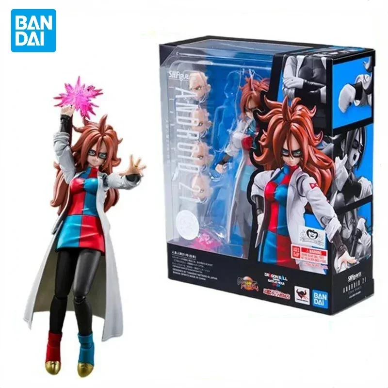 Bandai-Figura original Dragon Ball Action, SHF Super Hero, andróide No.21, casaco de laboratório, modelo Anime, brinquedos de PVC, presentes de coleção, em estoque