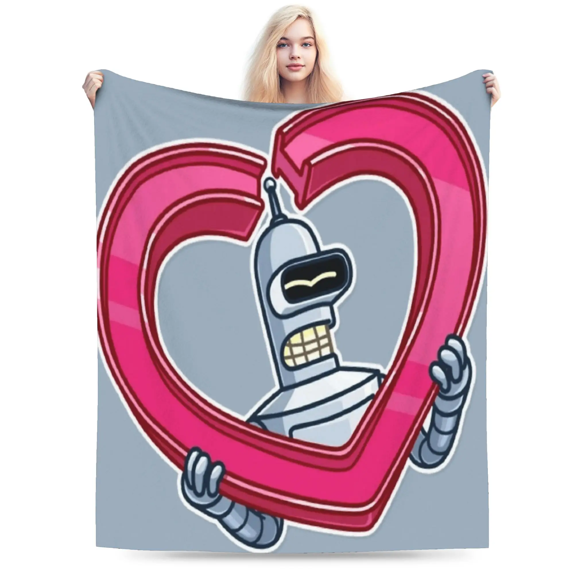Super Soft Futuramas Cartoon Comic Throw Blanket Premium Fleece Flannel Lightweight  Bed Blanket Warm Plush Blankets