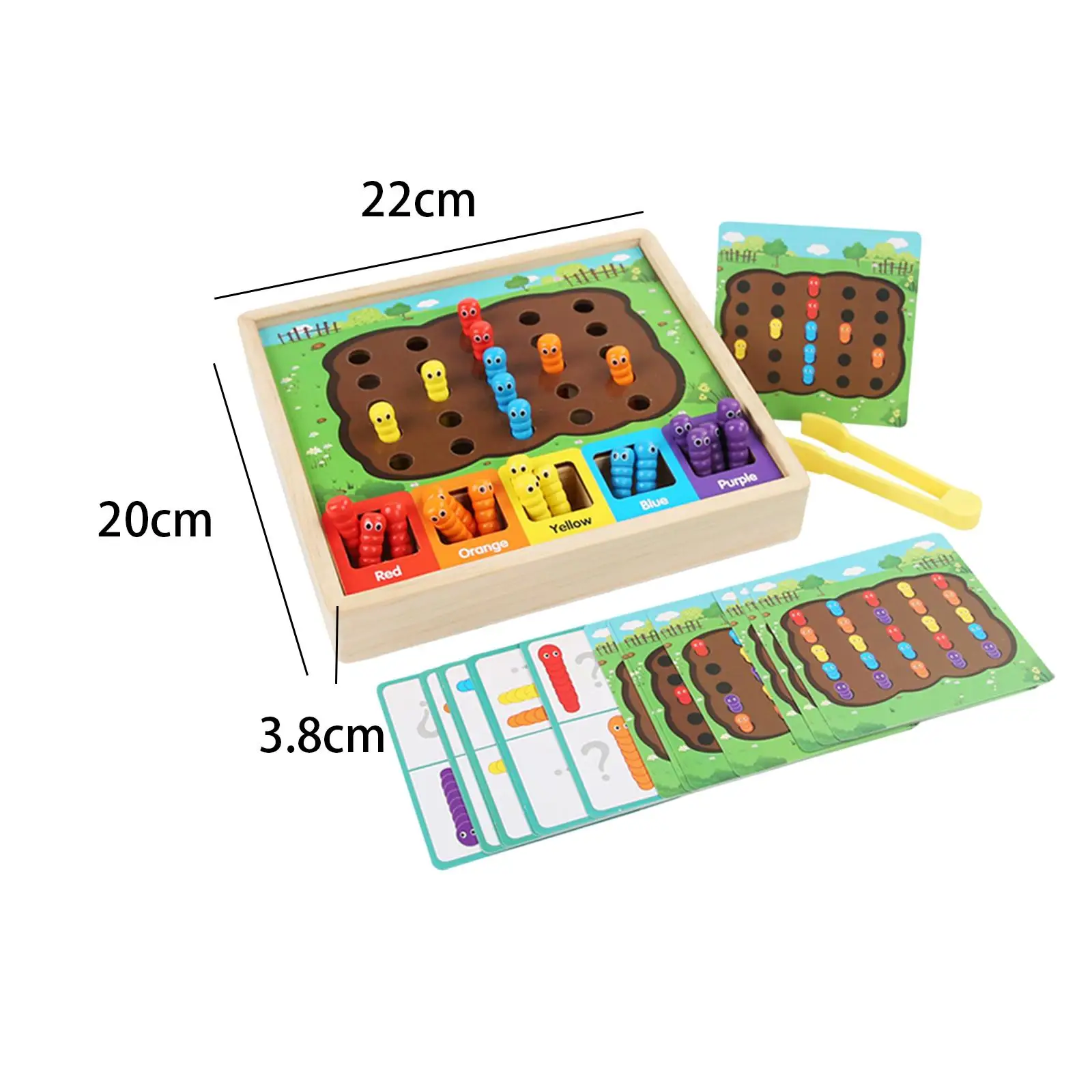 Catching Worm Toy Hand Eye Coordination Color Sorting Toy Develops Fine Motor