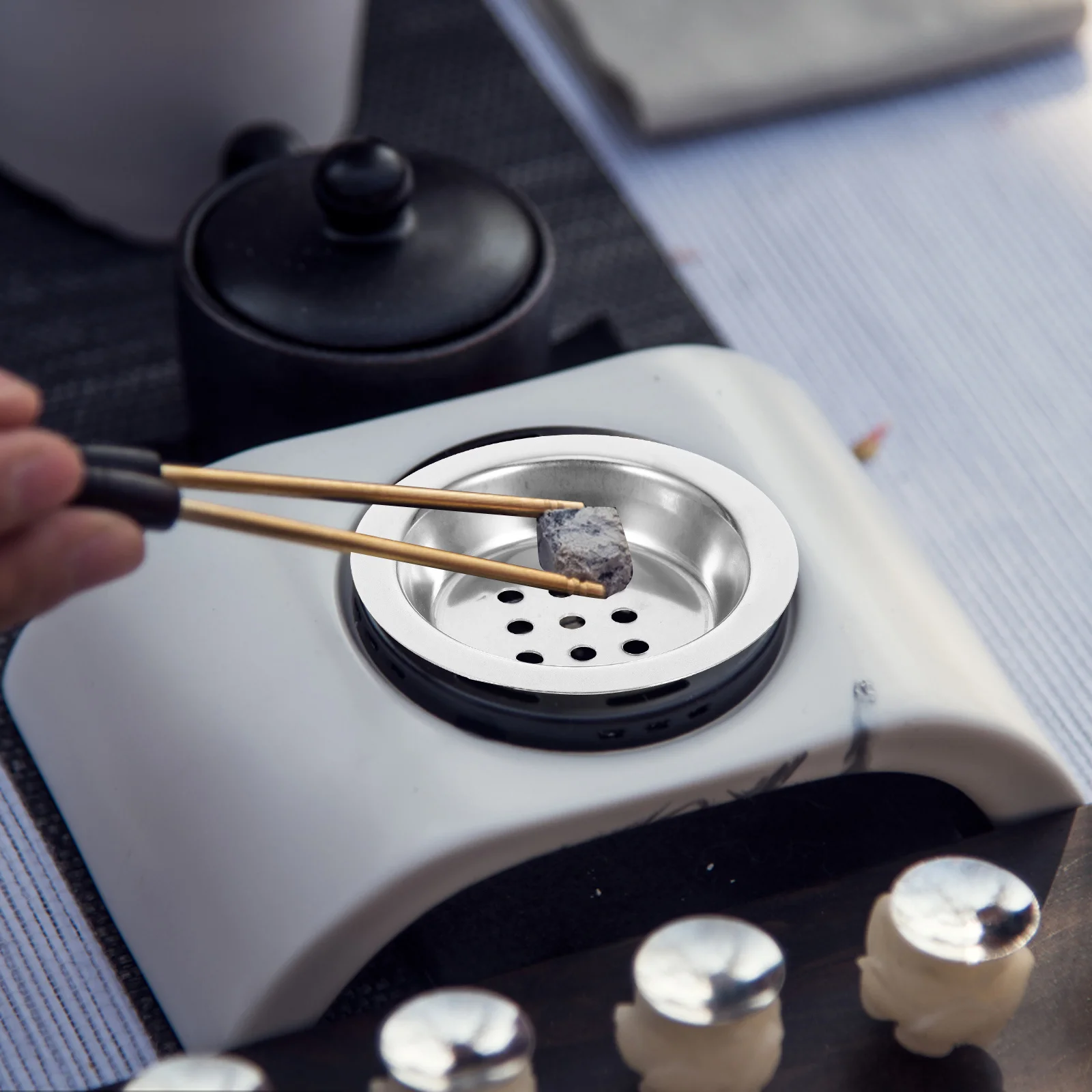 

2pcs Small Charcoal Burner Screen For Incense Burner Stainless Steel Mesh Replacement Aromatherapy Decor Outdoor Camping