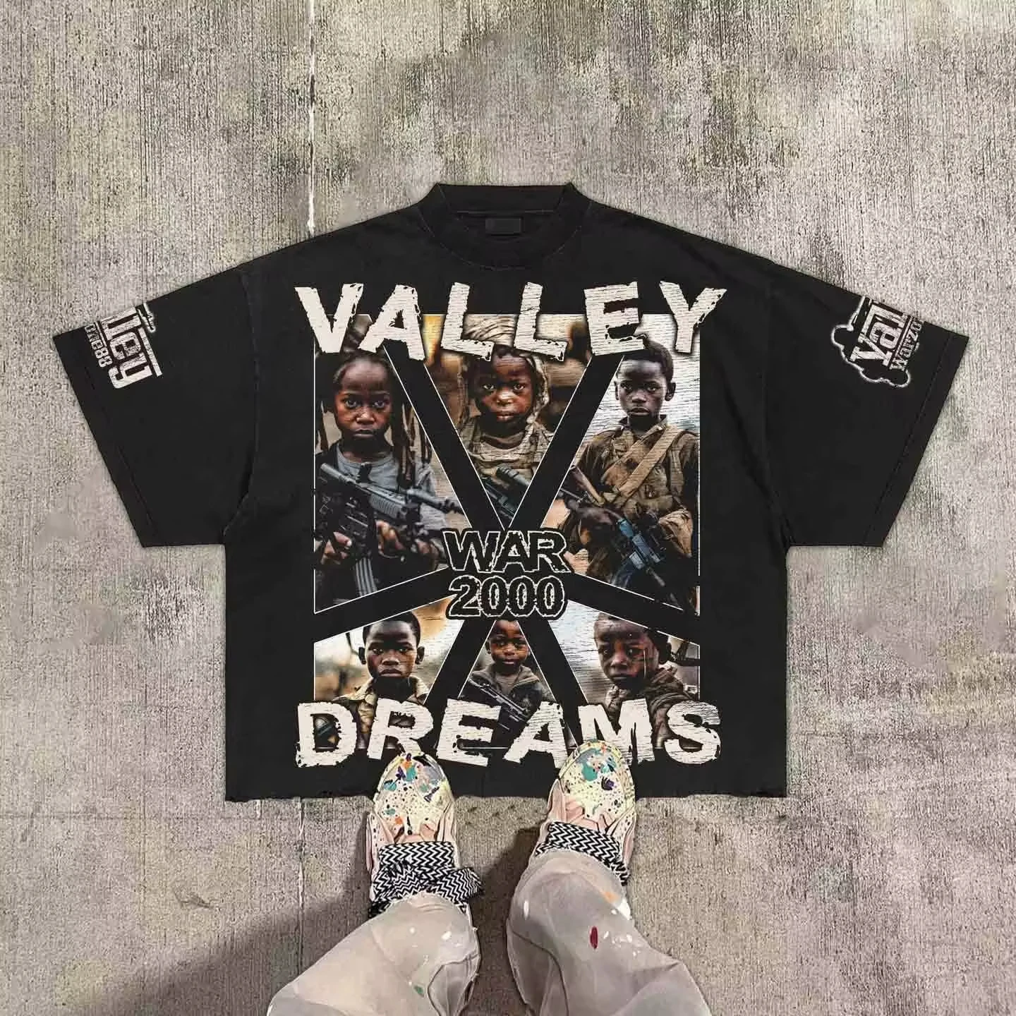 تي شيرت كلاسيكي من Warzone Valley Division جرافيك 100% قطن تي شيرت مقصوص تي شيرت للرجال والنساء بنفس النمط تي شيرت كبير الحجم