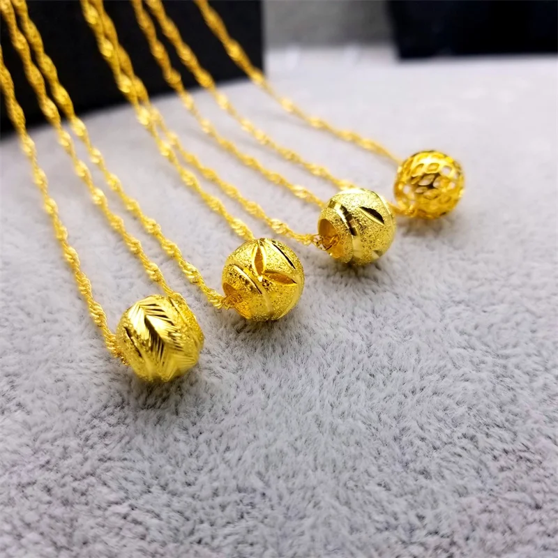 

High Quality Creative Lucky Bead Necklace Women's AU750 18K Gold, Minimalist Versatile Clavicle Chain, Premium Wholesale Jewelry