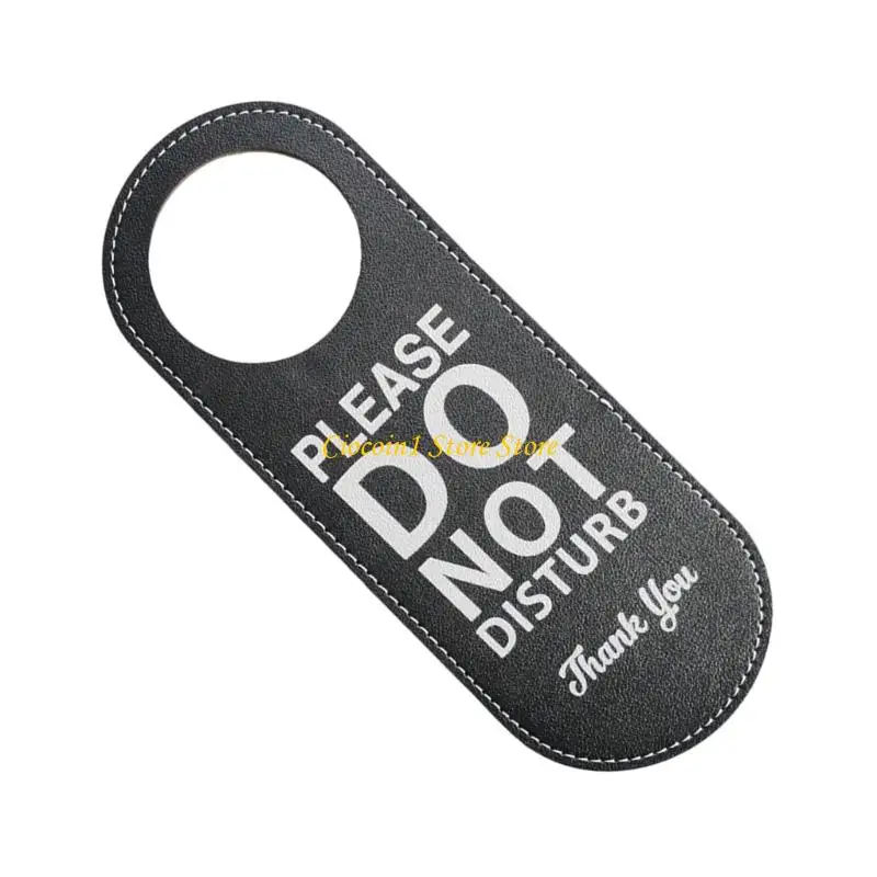 A3PC Professional Office Door Hanger Reversible Do Not Disturb Sign Soft PU Leather Please Sign For Privacy Meeting