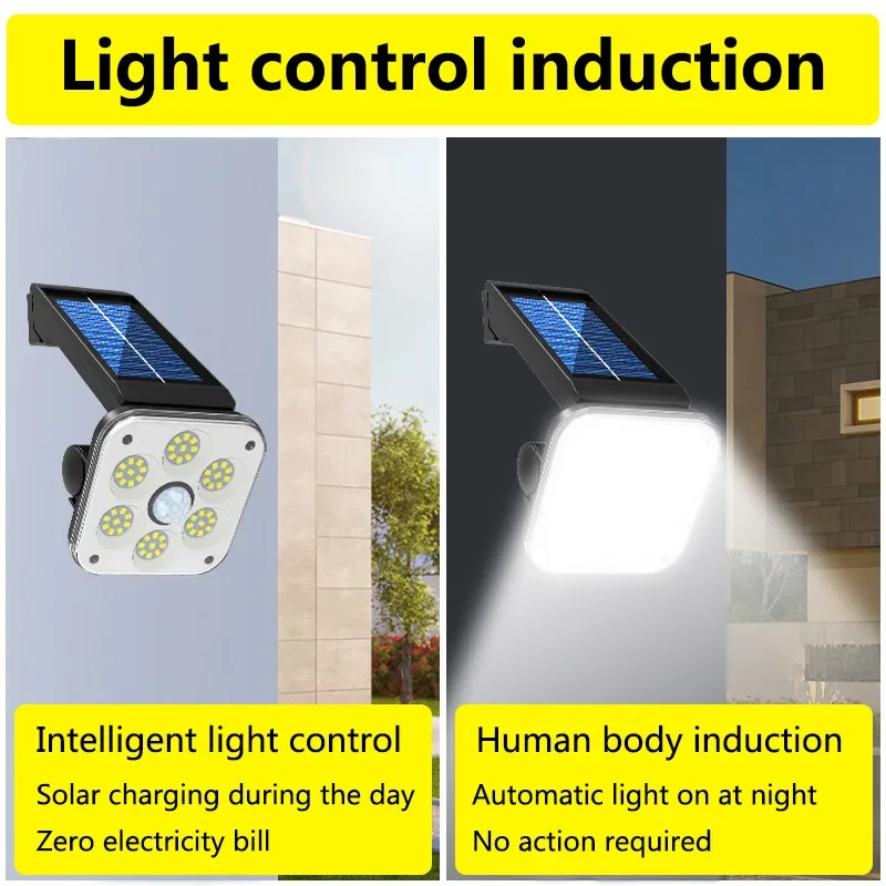 Outdoor Solar Lights for Garden 54 COB Solar Light Balcony Home Camping Exterior Decoration Motion Sensor Waterproof Wall Lamp