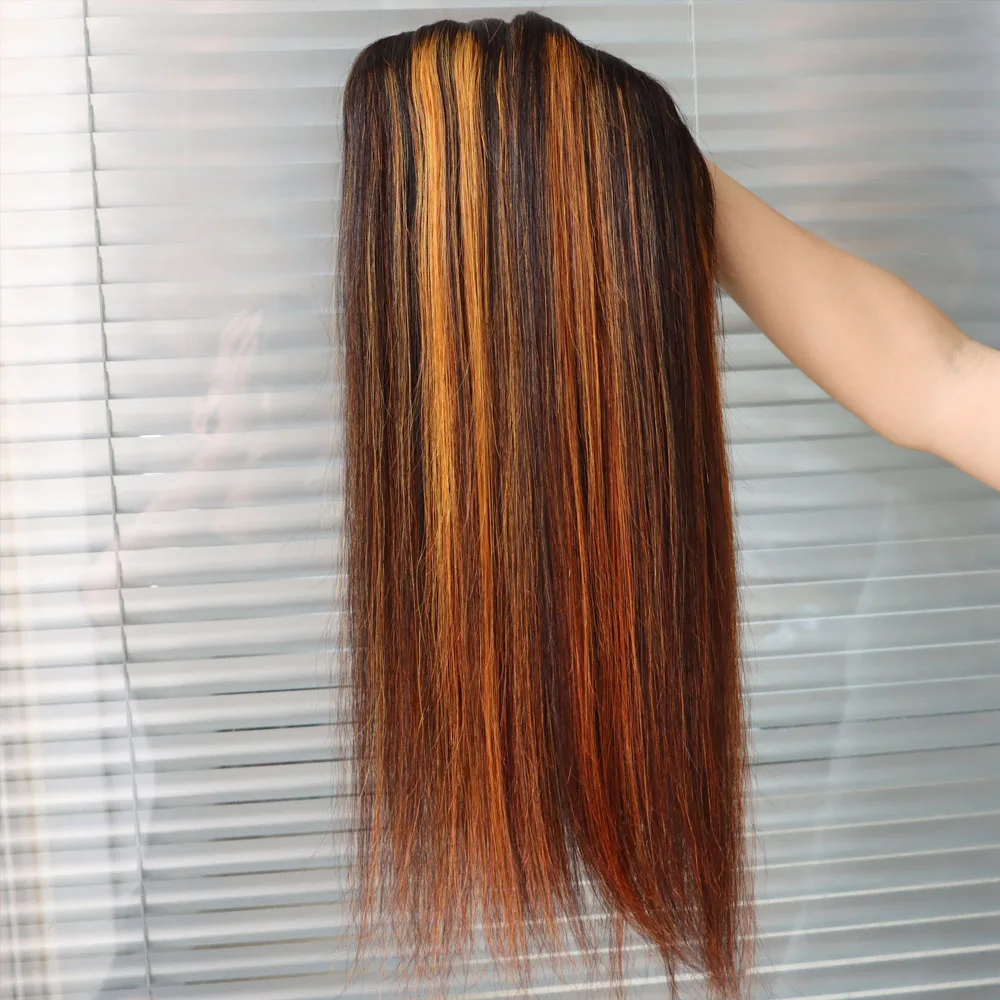 الجملة عذراء الشعر البشري الهندي حزمة تسليط الضوء على 1B الأصفر البرتقالي البيانو لحمة الشعر النسيج التجزئة انخفاض الشحن للأسود