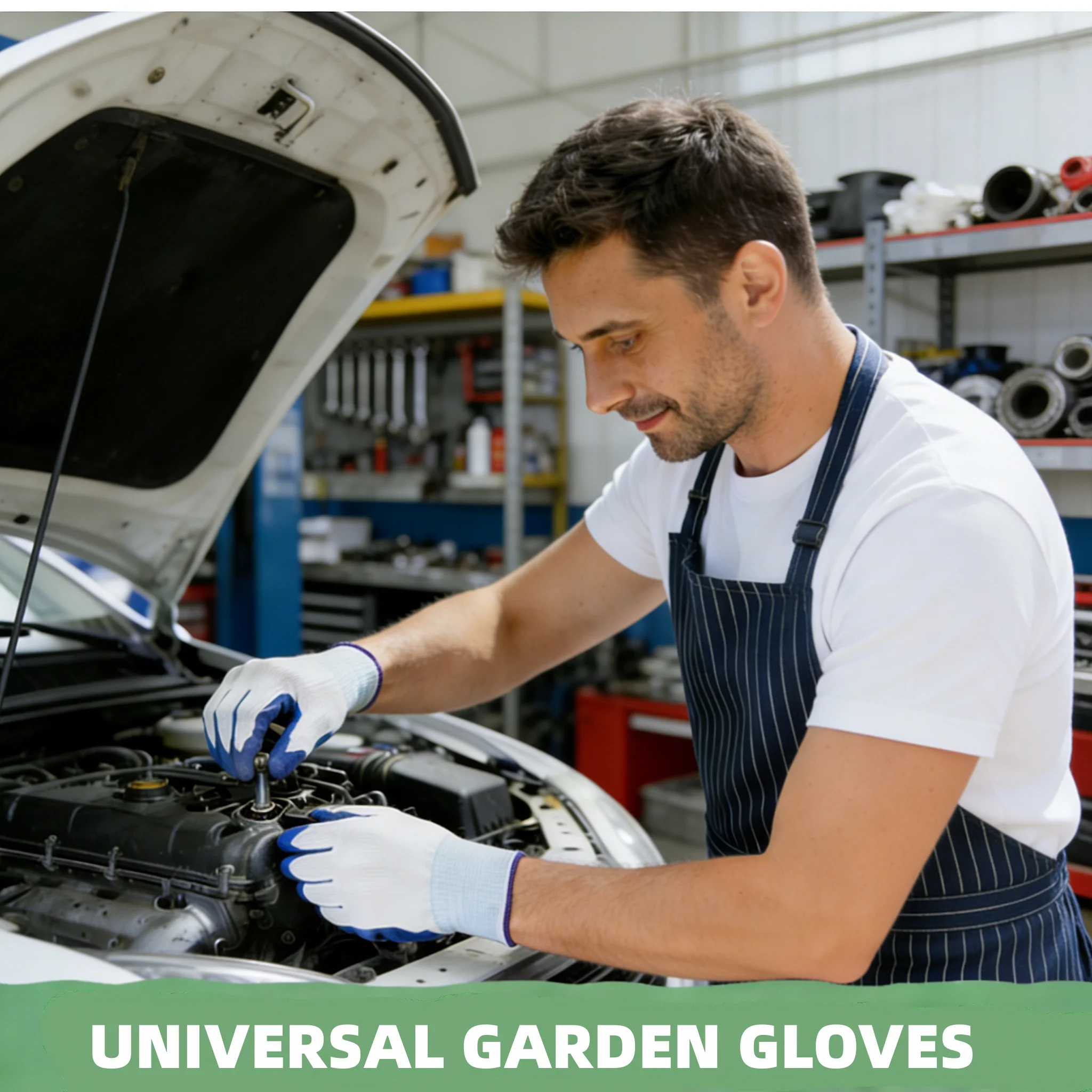 10pcs Nitrile Coated Safety Work Gloves Breathable Non-slip Gardening Gloves for Construction Garden Yard Industrial Labor Glove