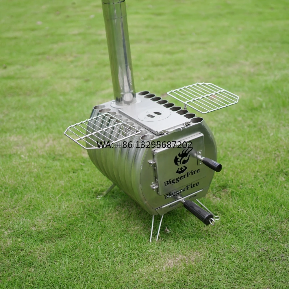 

Большой обогреватель для кемпинга на открытом воздухе, согревающая печь, портативная палатка, дровяная кухонная печь для дома с дымоходом