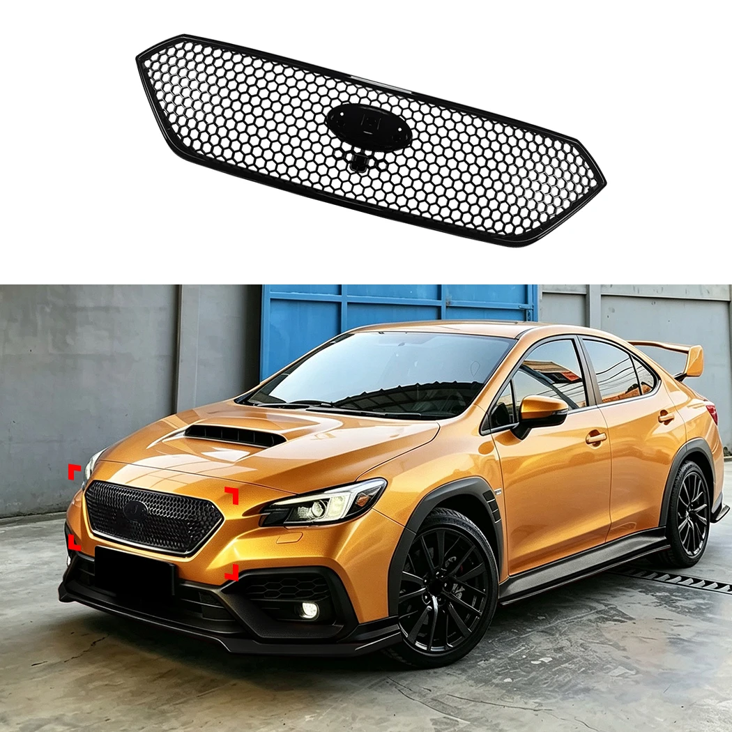 Car Front Bumper Centre Grille For Subaru WRX STI VB 2022-2026 Honeycomb Mesh Upper Grille Front Racing Grills
