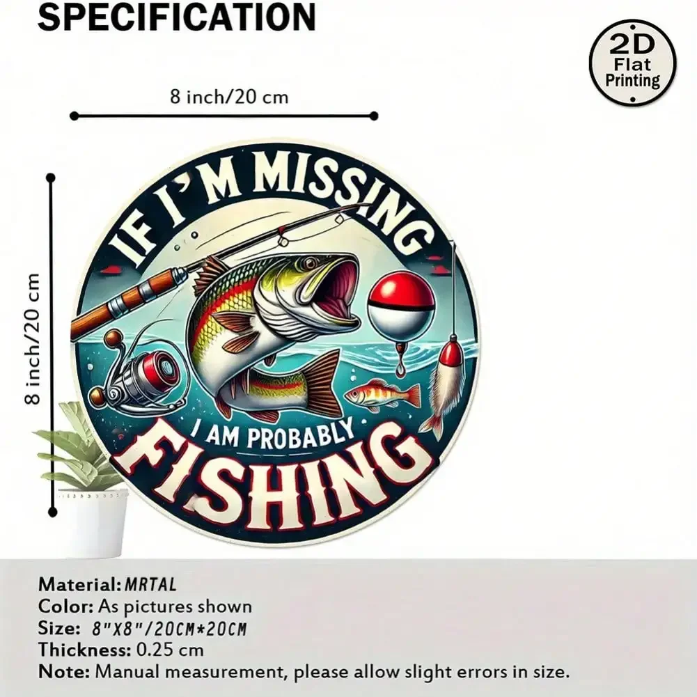 Brand Funny Fishing Metal Wall Decor - 