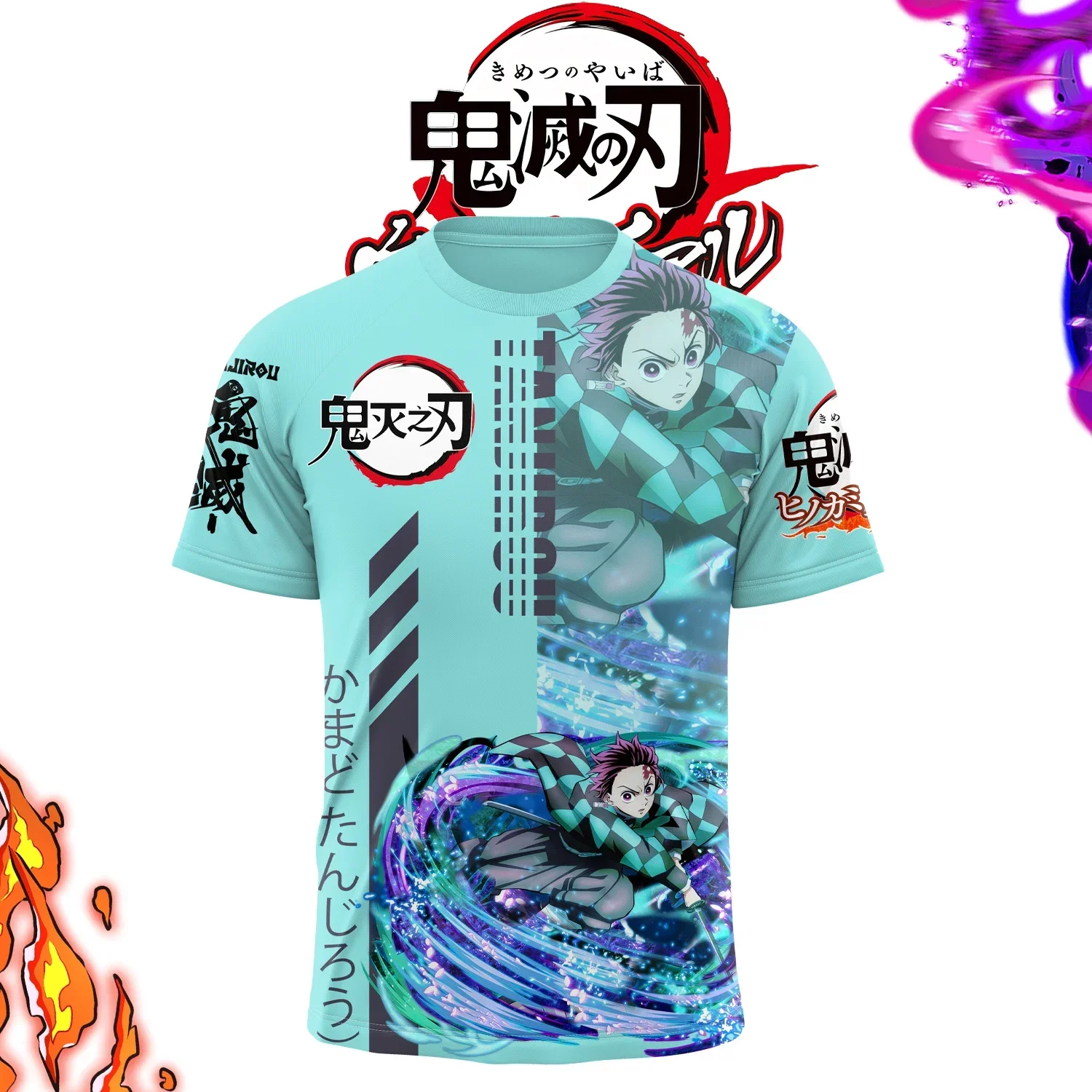 

2025 The Latest Demon Slayer COS3D Printed Unisex T-shirt Japanese Anime Street Fashion Short Sleeve Top Breathable Street Shirt