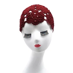 Hand-woven Spring and Summer Thread Thin Hollow Breathable Knitted Hat Tide Woolen Melon Leather Baotou Cap