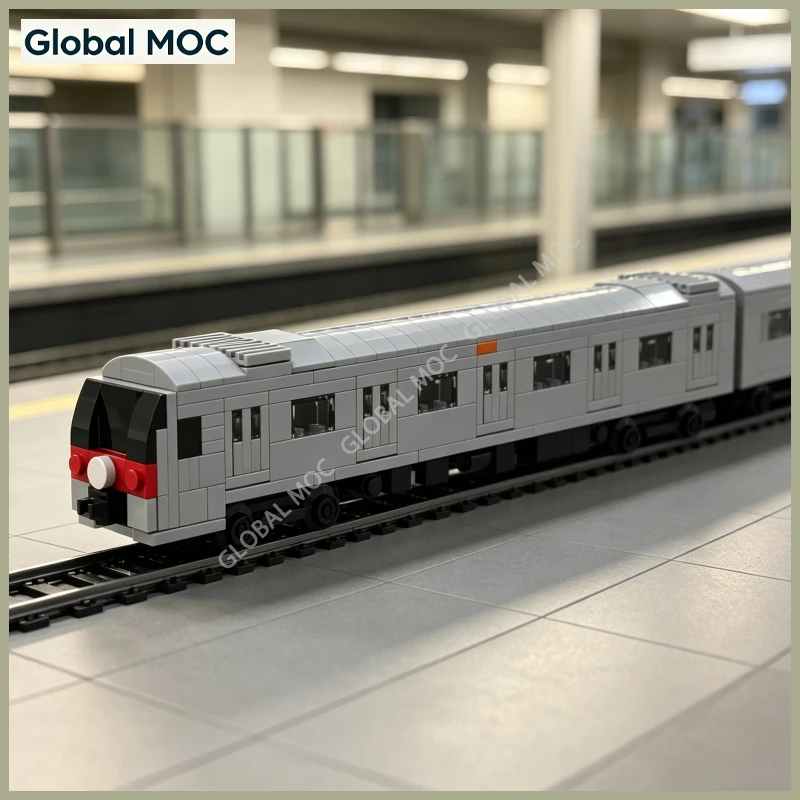 Modern City Electric Train MOC Building Blocks Commuter Rail Vehicle Bricks Kit Transit Model For Railway Enthusiasts Collection