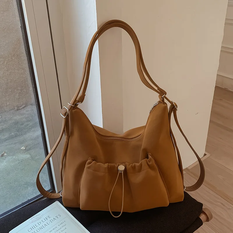 

New Retro Suede Crossbody Bag Women Large Capacity Commuting Shoulder Bags Textured Casual and Simple Design Bags for Travel